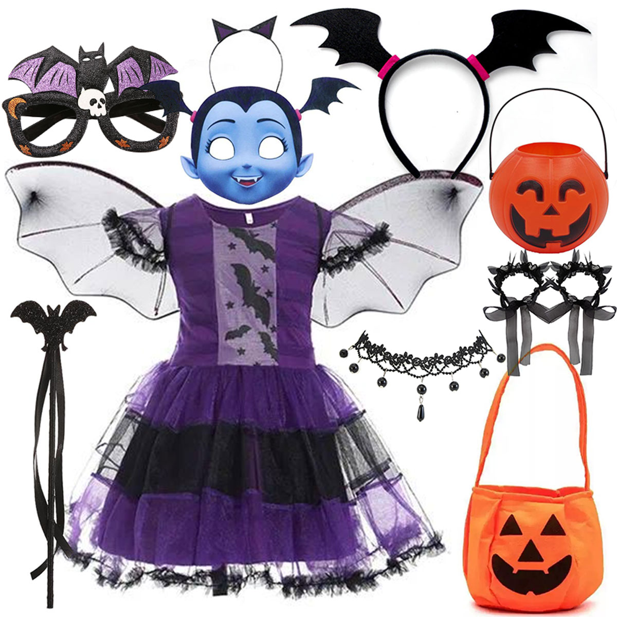 Kids Face Mask - Costume da pipistrello vampiro di Halloween